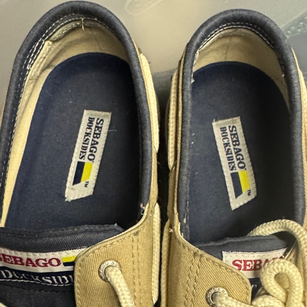 Sebago boat shoes Navy and Tan Deck Shoes - Picture 4 of 10